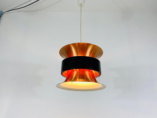 Danish Copper and Black Pendant Lamp, 1960s-PUK-811924