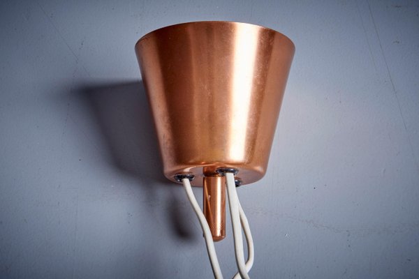 Danish Copper and Rosewood Caskade Pendant Lamp, 1950s-SFD-1730609