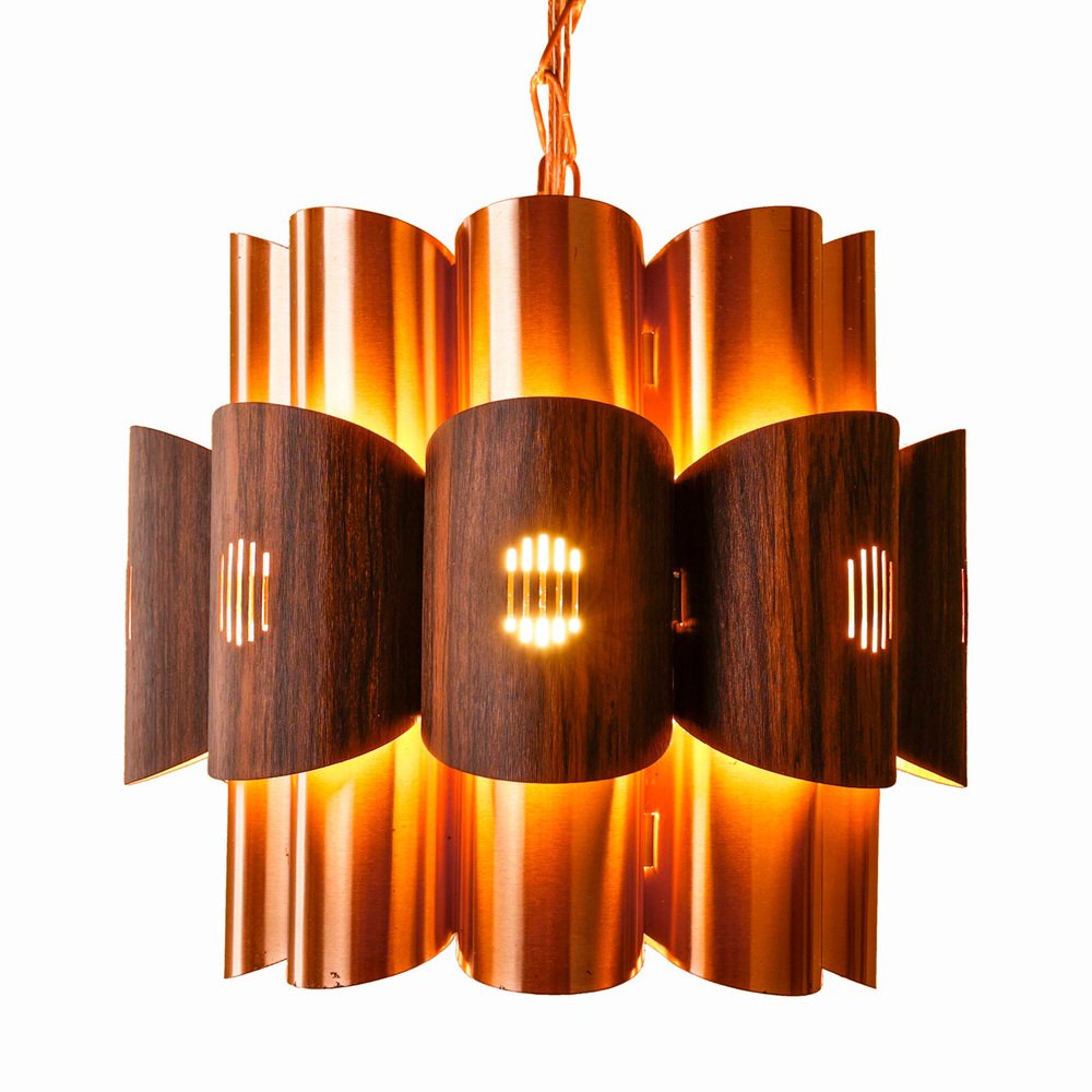 Danish Copper Pendant Lamp by Werner Schou for Coronell Elektro, 1960s