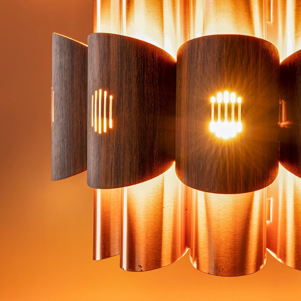 Danish Copper Pendant Lamp by Werner Schou for Coronell Elektro, 1960s