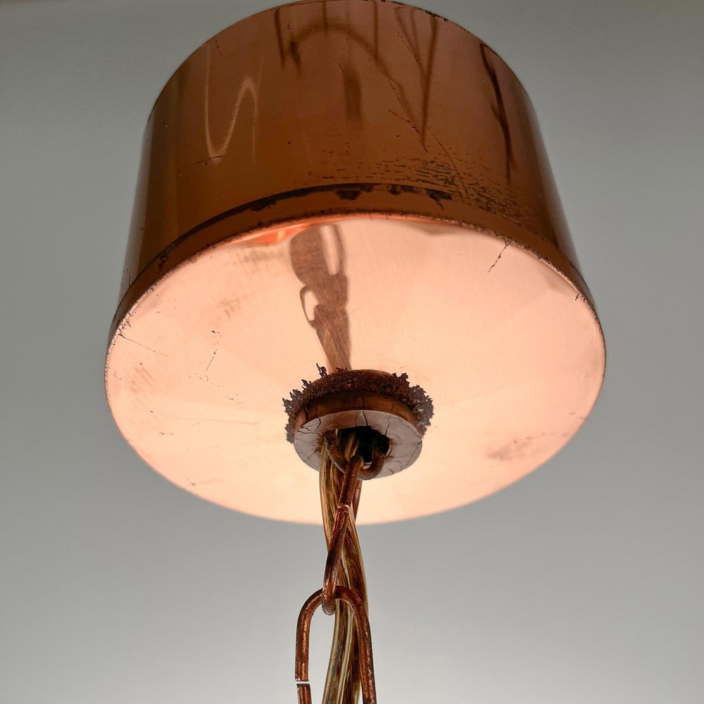 Danish Copper Pendant Lamp by Werner Schou for Coronell Elektro, 1960s