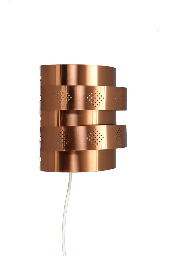 Danish Copper Wall Lamp by Werner Schou for Coronell, 1960s