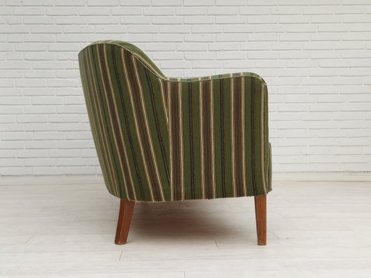 Danish Curved 2 Seater Sofa in Wool Fabric & Beech Wood, 1960s-TMW-2016405