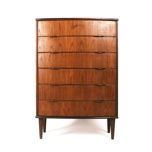 Danish Curved Chest of Drawers, 1960s