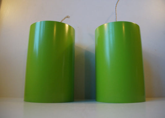 Danish Cylindrical Pendants by Eila & John Meiling by Louis Poulsen, 1970s, Set of 2