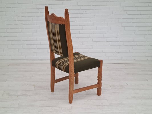 Danish Design Oak Wood Set of High Back Dining Chairs in the Style of Henning Kjærnulf, 1960s, Set of 6-TMW-1115264