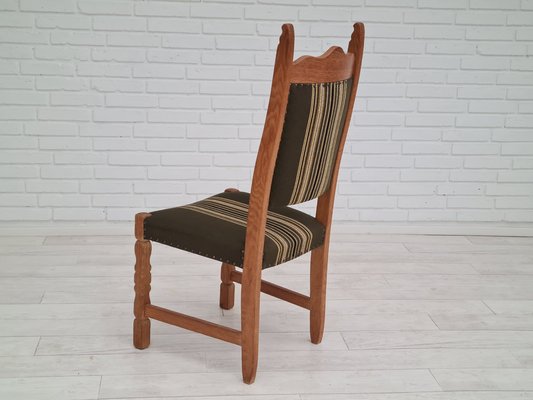 Danish Design Oak Wood Set of High Back Dining Chairs in the Style of Henning Kjærnulf, 1960s, Set of 6-TMW-1115264