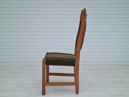 Danish Design Oak Wood Set of High Back Dining Chairs in the Style of Henning Kjærnulf, 1960s, Set of 6-TMW-1115264