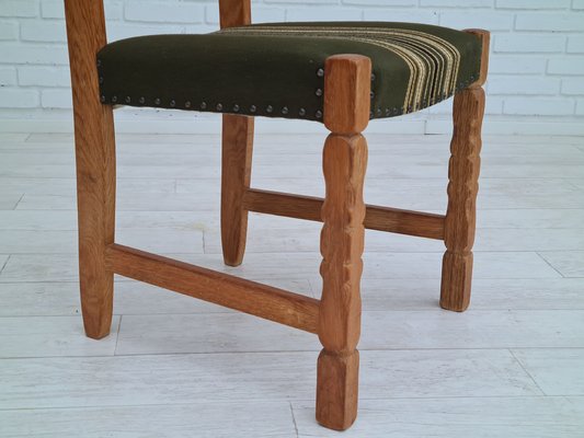 Danish Design Oak Wood Set of High Back Dining Chairs in the Style of Henning Kjærnulf, 1960s, Set of 6-TMW-1115264