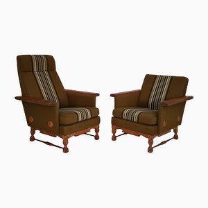 Danish Design Oak Wood Wool Armchairs, 1970s, Set of 2-TMW-1123314