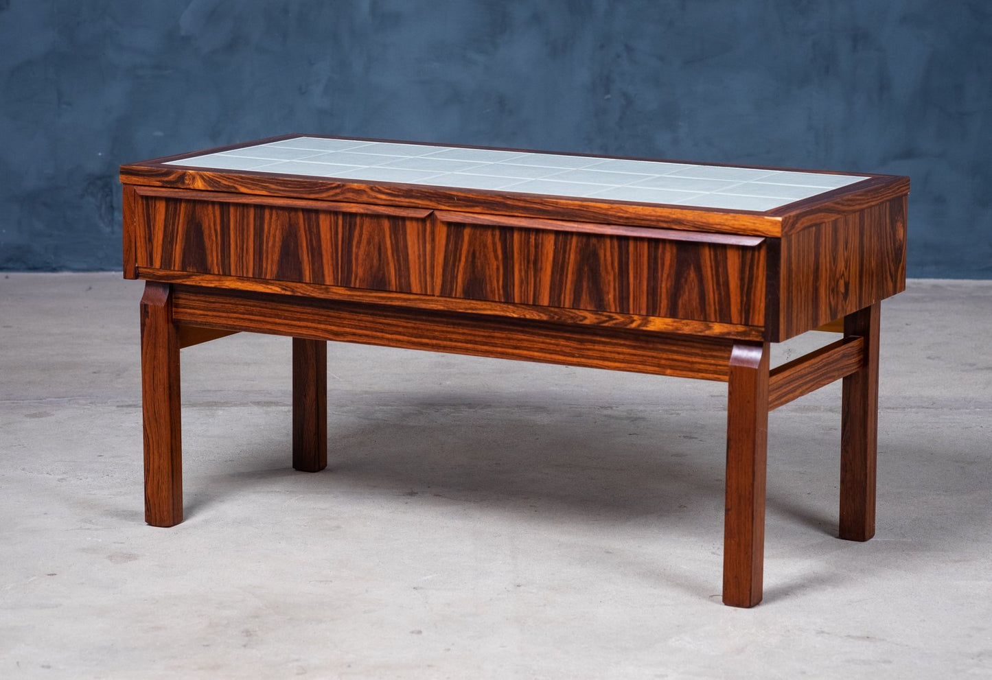 Danish Design Rosewood Entrance Chest with White Tiles, 1960s