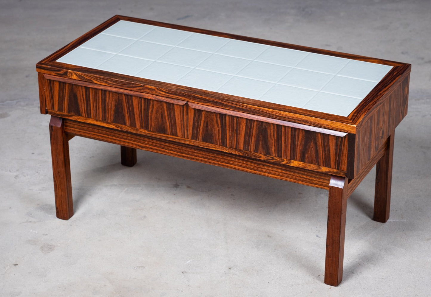 Danish Design Rosewood Entrance Chest with White Tiles, 1960s