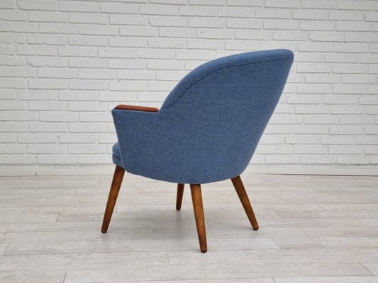 Danish Design Wool Fabric Teak Lounge Chair from Camira Furniture, 1960s-TMW-1219621