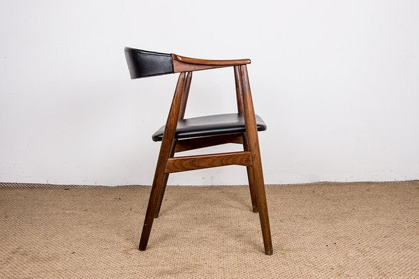 Danish Desk Chair in Teak and Skai Model 213 by Thomas Harlev, 1960s-EMB-2026813