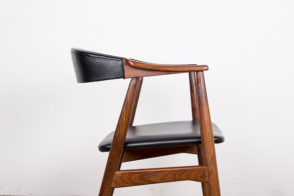 Danish Desk Chair in Teak and Skai Model 213 by Thomas Harlev, 1960s-EMB-2026813