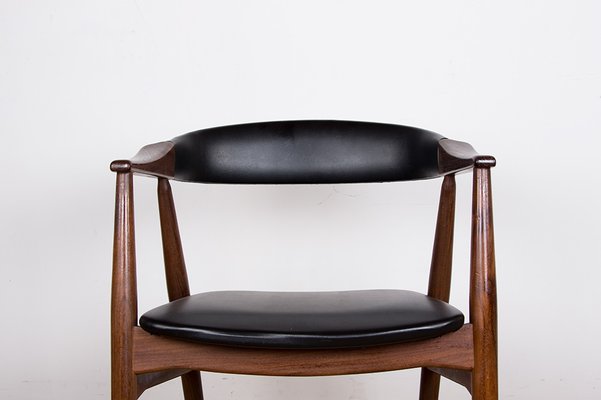 Danish Desk Chair in Teak and Skai Model 213 by Thomas Harlev, 1960s-EMB-2026813