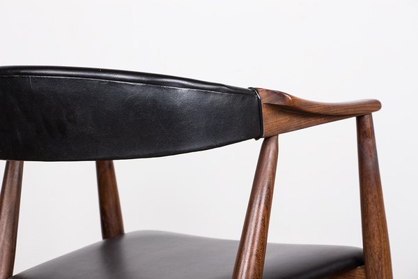 Danish Desk Chair in Teak and Skai Model 213 by Thomas Harlev, 1960s-EMB-2026813