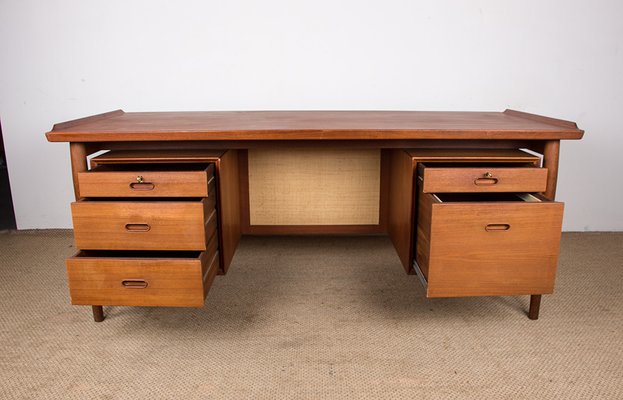 Danish Desk in Teak Model 206 by Arne Vodder for Sibast, 1960s-EMB-2026767