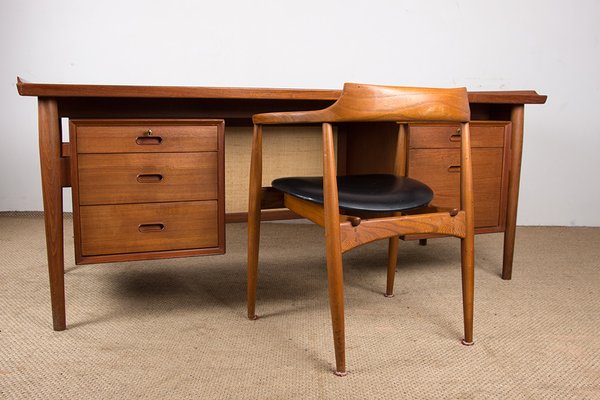 Danish Desk in Teak Model 206 by Arne Vodder for Sibast, 1960s-EMB-2026767