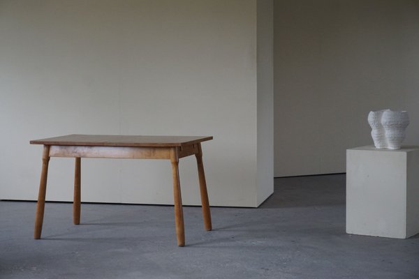 Danish Desk or Extendable Dining Table in Birch by Philip Arctander, 1940s-MXF-925692