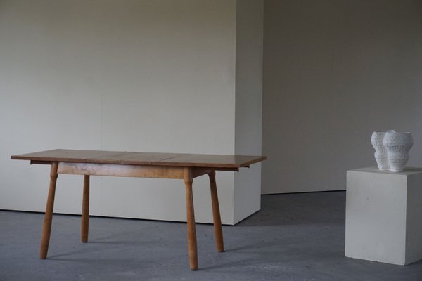 Danish Desk or Extendable Dining Table in Birch by Philip Arctander, 1940s-MXF-925692