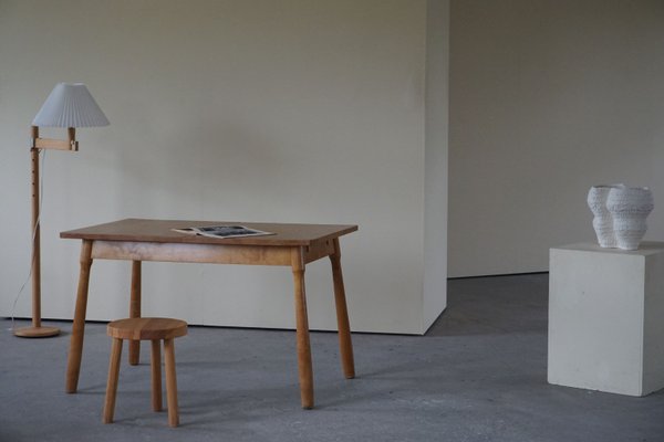 Danish Desk or Extendable Dining Table in Birch by Philip Arctander, 1940s-MXF-925692