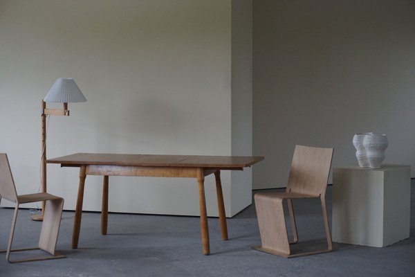 Danish Desk or Extendable Dining Table in Birch by Philip Arctander, 1940s-MXF-925692