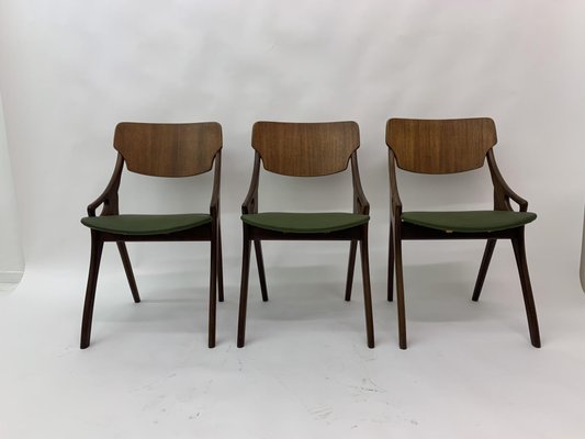 Danish Dining Chairs by Arne Hovmand Olsen, 1950s, Set of 3-BGP-1233943