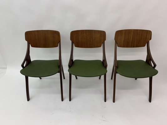 Danish Dining Chairs by Arne Hovmand Olsen, 1950s, Set of 3-BGP-1233943