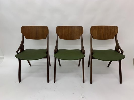 Danish Dining Chairs by Arne Hovmand Olsen, 1950s, Set of 3-BGP-1233943