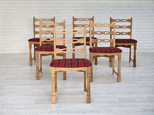 Danish Dining Chairs in Furniture Wool, 1970s, Set of 6-TMW-1763353