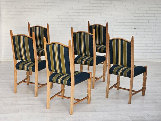 Danish Dining Chairs in Furniture Wool, 1970s, Set of 6-TMW-1763354