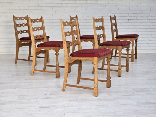 Danish Dining Chairs in Furniture Wool, 1970s, Set of 6-TMW-1763353