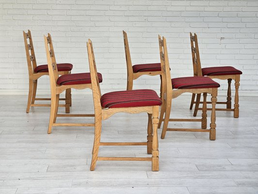 Danish Dining Chairs in Furniture Wool, 1970s, Set of 6-TMW-1763353