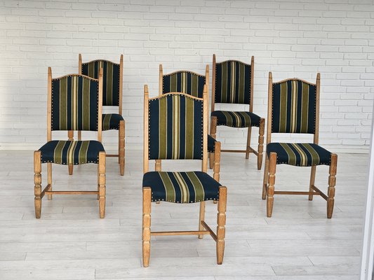 Danish Dining Chairs in Furniture Wool, 1970s, Set of 6-TMW-1763354