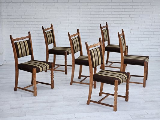 Danish Dining Chairs in Oak Wood, 1970s, Set of 6-TMW-1763267