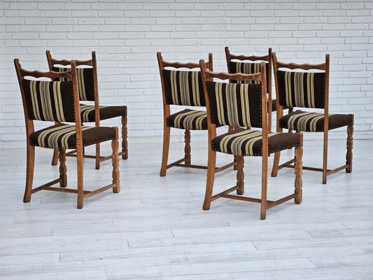 Danish Dining Chairs in Oak Wood, 1970s, Set of 6-TMW-1763267