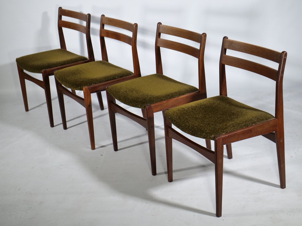 Danish Dining Chairs in Teak by Frem Røjle, 1960s, Set of 4