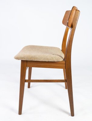 Danish Dining Room Chair in Teak and Light Fabric, 1960s-UY-942379