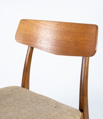 Danish Dining Room Chair in Teak and Light Fabric, 1960s-UY-942379