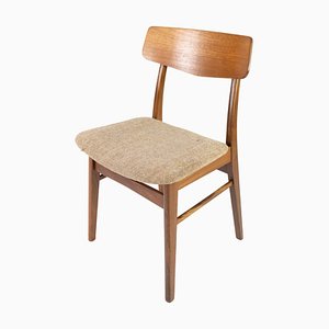 Danish Dining Room Chair in Teak and Light Fabric, 1960s-UY-942379