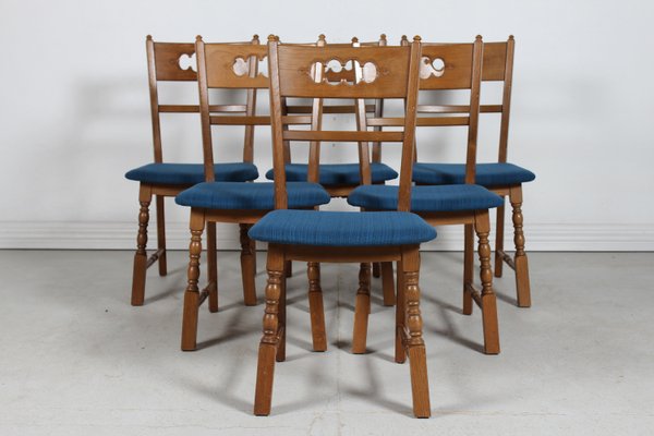 Danish Dining Room Chairs in Dark Oak by Axel Einar Hjorth, 1970s, Set of 6-QQ-2035769