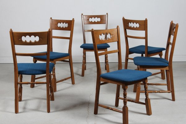 Danish Dining Room Chairs in Dark Oak by Axel Einar Hjorth, 1970s, Set of 6-QQ-2035769