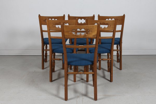 Danish Dining Room Chairs in Dark Oak by Axel Einar Hjorth, 1970s, Set of 6-QQ-2035769