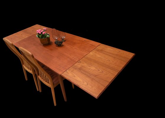 Danish Dining Table in Teak with Double Pull-Out Tops, 1960s-BPJ-1789284