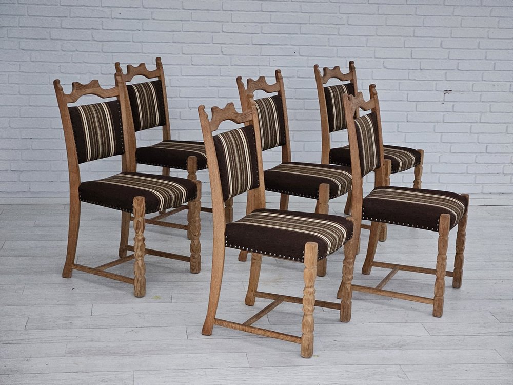 Danish Dinning Chairs in Oak, 1970s, Set of 6