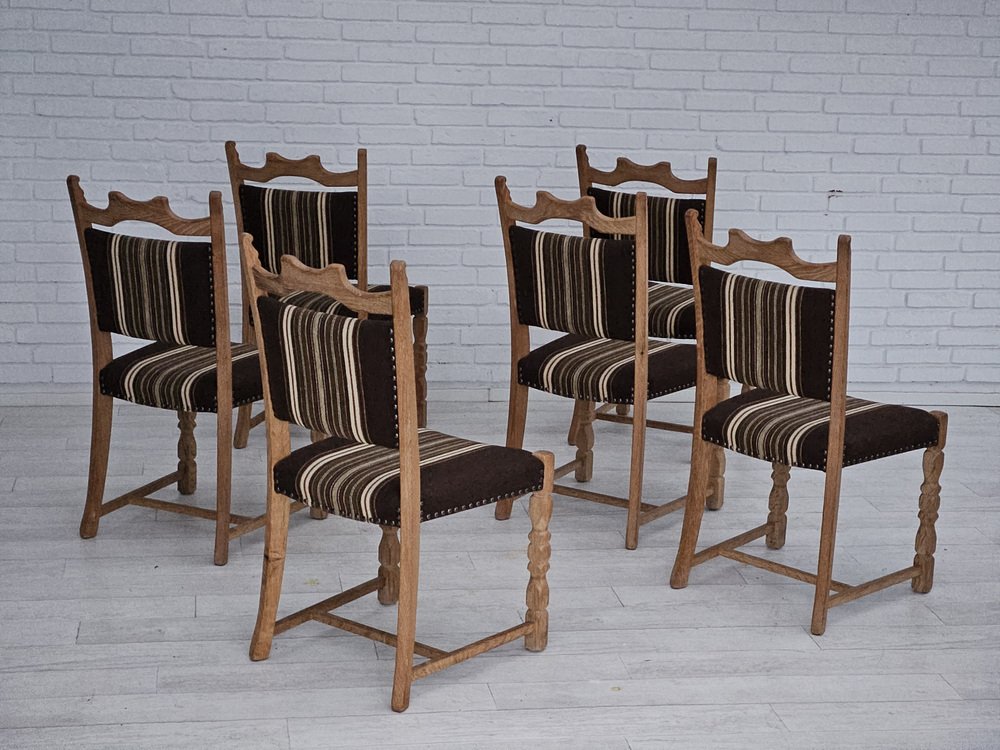 Danish Dinning Chairs in Oak, 1970s, Set of 6