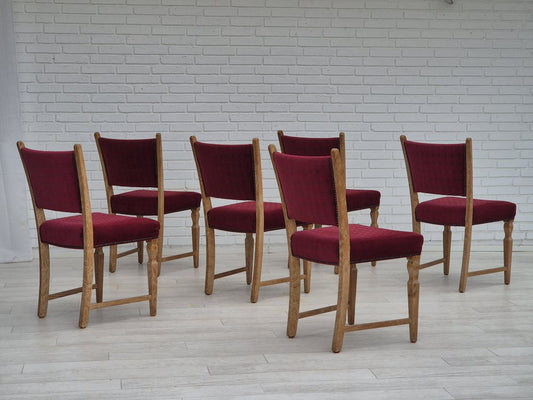 Danish Dinning Chairs in Oak Wood, 1970s, Set of 6