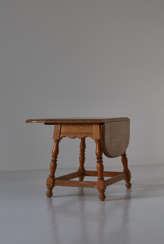 Danish Drop-Leaf Table in Quartersawn Oak by Henry Kjærnulf, 1960s