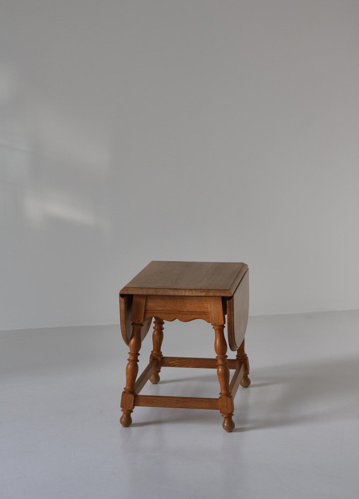 Danish Drop-Leaf Table in Quartersawn Oak by Henry Kjærnulf, 1960s